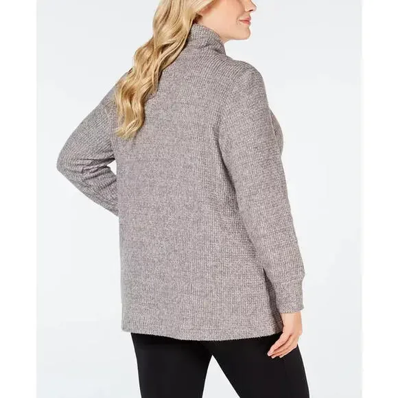 Ideology Plus Size Cowl-Neck Tulip-Hem Top, 1X - Picture 2 of 2